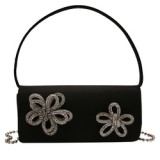 Luxury diamond purse flowers handbag fashion leather women chain shoulder bag