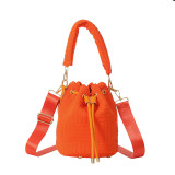 Bags Bag New Korean Style Fashion Lingge Small Fragrance Style Texture Internet Famous Women's Crossbody Fleece Bucket Bag