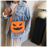 Halloween Accessories Supplies Party PU Leather Scream Round Purse Gothic Style Cosplay Custom Cartoon Pumpkin Shoulder Bag