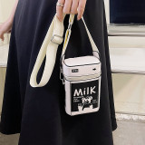 PU Summer Small Bag Forest Style Girl Fashion Print Cute Cartoon Wide Shoulder Strap Crossbody Cow Box Bag