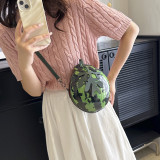 Personalized Watermelon Bag Summer Cute Girl Personalized Creative Apple One Shoulder Crossbody Small Round Bag Cross border PU