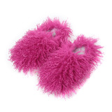 Cross border imitation beach wool slippers for women's warm home cotton slippers for foreign trade