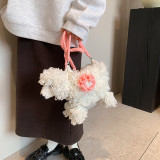 Japanese Cartoon Knitted Small Bag New Sweet Girl Cute Dog Ugly Cute One Shoulder Crossbody Bag Cross border