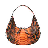 New European and American Fashion Snake Pattern Retro Personalized One Shoulder Instagram for Netizens Underarm Bag