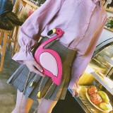 Flamingo Shape Fashion Pu Leather Casual Chain Purse Ladies Shoulder Women's Crossbody Mini Messenger Handbag Bag