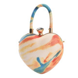 Amazon Women  New Hot Selling Peach Heart Lipstick Bag Party Fashion Bags Good Quality PU Relief Crossbody Bag Handbag