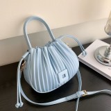 women handbags ladies hand bags small size pattern underarm handbag Pleated Tote Versatile Shoulder Bucket handbag