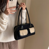 Netizen Little Wool Lamb Small Bag New Korean Style Fashion Color Block Women's Fashion Handheld One Shoulder Underarm Bag