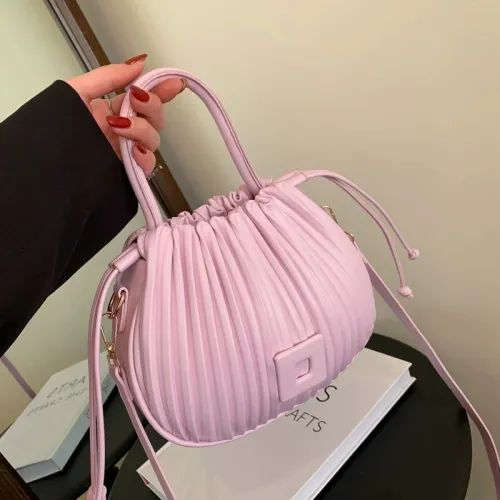 women handbags ladies hand bags small size pattern underarm handbag Pleated Tote Versatile Shoulder Bucket handbag