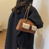 Netizen Little Wool Lamb Small Bag New Korean Style Fashion Color Block Women's Fashion Handheld One Shoulder Underarm Bag