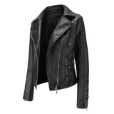 New Fashion Knitted Leather Coat Women's Lace Coat Women's European and American Popular Clothing Casual Jacket Women's G5091