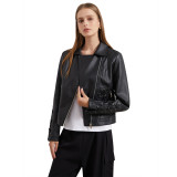 New Fashion Knitted Leather Coat Women's Lace Coat Women's European and American Popular Clothing Casual Jacket Women's G5091