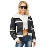 Autumn and winter new suede women's fashionable and warm plush leather jacket casual windproof European and American coat cross-border women's clothing