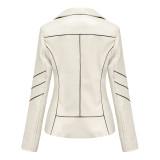 Cross border exclusive foreign trade leather clothing women's thin PU short jacket spring and autumn jacket Wish motorcycle clothing women's new style