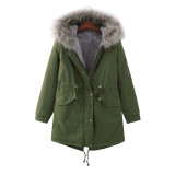D933 winter jacket with plush and thickened European size cotton jacket