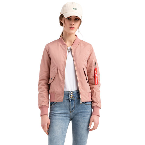 Pilot jacket, female baseball jacket, spring and autumn flying suit, long sleeved cotton jacket, female