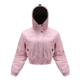 ]European size new autumn and winter cotton jacket for women with hooded work clothes