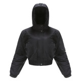 ]European size new autumn and winter cotton jacket for women with hooded work clothes