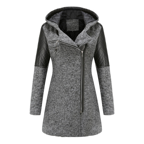[Order] oreder Women's Autumn/Winter Hooded Woolen Coat European Size Cross border Hot Selling Warm Coat 518