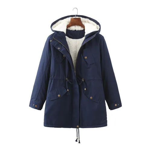 D733 Women's European size plush hooded cotton sweater
