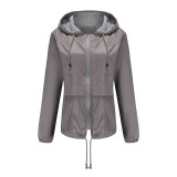 New lightweight mesh 20D hooded jacket outdoor raincoat short windbreaker European and American cardigan jacket European size