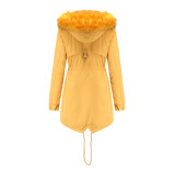 New style foreign trade women's cotton jacket with detachable fur collar, detachable hat with cotton clip to overcome women's difficulties