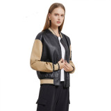 Spring and Autumn Colored Leather Clothes for Women, Casual Baseball Suits, Loose Women's Jackets, Spring and Autumn Jackets for Women