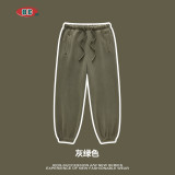 Autumn and winter washed thickened and plush hiphop children's sanitary pants, loose and trendy brand large children's pants