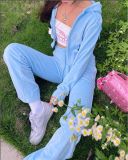 Spot European and American cross-border Amazon eBay autumn new women's Korean velvet hot diamond casual set