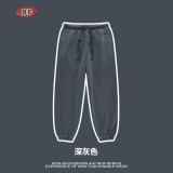 Autumn and winter washed thickened and plush hiphop children's sanitary pants, loose and trendy brand large children's pants