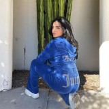 Factory stock European and American new AliExpress women's clothing, Korean velvet hoodie two-piece set, women's stock