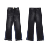 GALLERY DEPT patchwork retro jeans for men and women high street splashing ink wash micro flare casual pants trend
