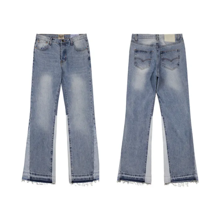 GALLERY DEPT patchwork retro jeans for men and women high street splashing ink wash micro flare casual pants trend