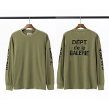 GALLERY DEPT Classic Letter Banner Arm LOGO Printed Round Neck Waffle Bottom Long sleeved T-shirt