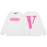 VLONE FOG Pixel Cherry Blossom Pink Big V Heavy Duty Long sleeved T-shirt Round Neck Sweater Bottom Trendy