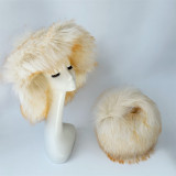 Faux Raccoon Fur Hat bag sets Women Winter  Multicolor Soft High Quality Fashion Warm Hats