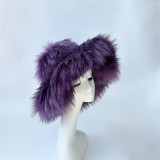 Faux Raccoon Fur Hat bag sets Women Winter  Multicolor Soft High Quality Fashion Warm Hats