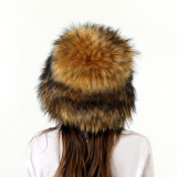 Women Winter Faux Raccoon Fur Hat  Multicolor Soft High Quality Fashion Warm Hats