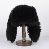 Fashion Fluffy Long Ears Beanie Hat Trendy Skull  Cuffed Hats Winter Thick Bunny Ears Hat