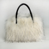 Winter Faux Raccoon Fur Bag Handbag 2022 Hand Bag Fuzzy Handbag For Women Evening Handbags