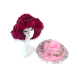 Faux Raccoon Fur Hat bag sets Women Winter  Multicolor Soft High Quality Fashion Warm Hats