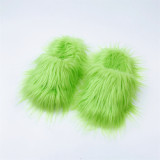PVC Faux Mongolian Wool  Fur Slides 2.0 Faux Fur Slippers Plush  Warm  Winter