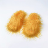 PVC Faux Mongolian Wool  Fur Slides 2.0 Faux Fur Slippers Plush  Warm  Winter