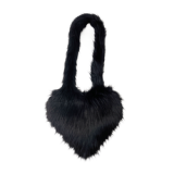Faux Fur Love Handbags Winter Women Handbags Cute Plush Ladies Heart Shaped Shoulder Bag Cute Female Clutch Purse Messenger Bag