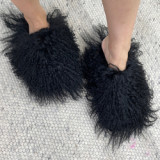 New Designer Long Hair Sheep Fur Slides Fashion Mongolian Slippers 2.0 For Popular Design