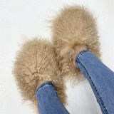 New Designer Long Hair Sheep Fur Slides Fashion Mongolian Slippers 2.0 For Popular Design