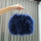 Fur Bag Spring Hot Selling Ostrich Feather Turkey Feather Handbag Multicolor Girls' All Match Feather Bag