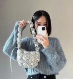 Cloud Fold Bag Small Bag  Korean New Niche Senior Sense Silver Mini Dumpling Crossbody Bag