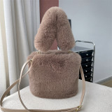 Winter Fluffy Faux Fur Shoulder Bags Women Big Conpacity Fur Tote Handbags Ladies