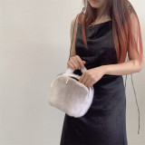 New Mink Lunch Box Big Stomach King Bag Portable Plush Fur Bag Crossbody Deluxe Casual